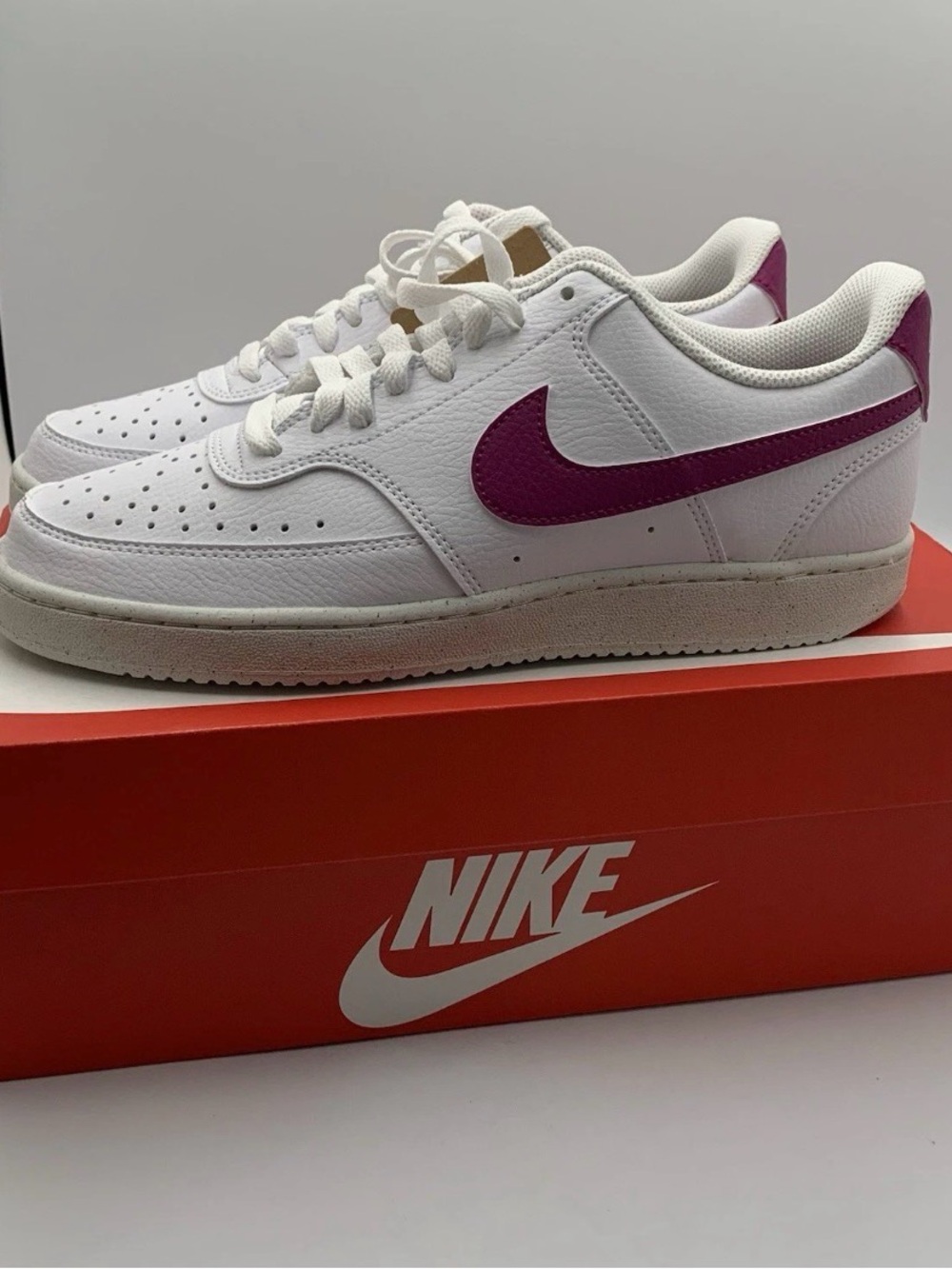 Nike Womens Court Vision Lo Next Nature White/Purple Sneakers Size 10 NEW